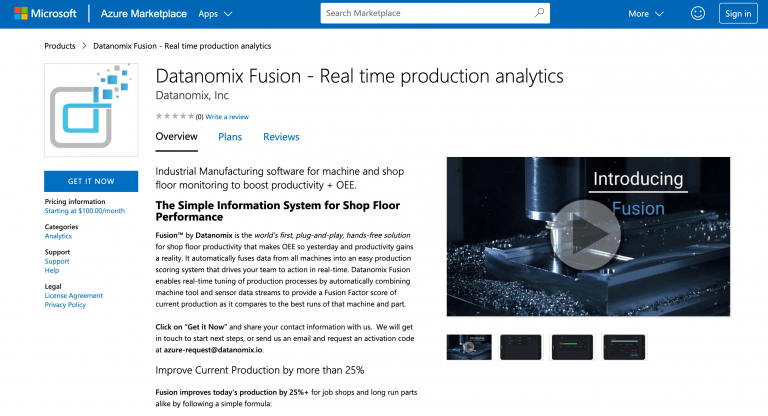 Datanomix Fusion – Real time production analytics