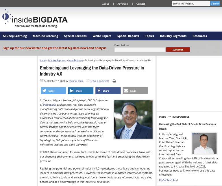 Embracing and Leveraging the Data-Driven Pressure in Industry 4.0