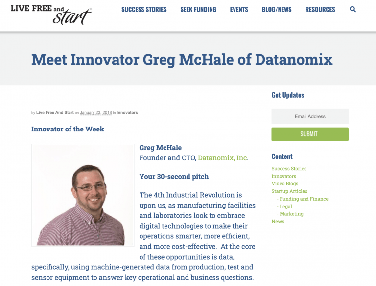 Meet Innovator Greg McHale of Datanomix
