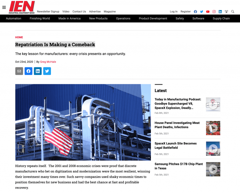 Repatriation Is Making a Comeback