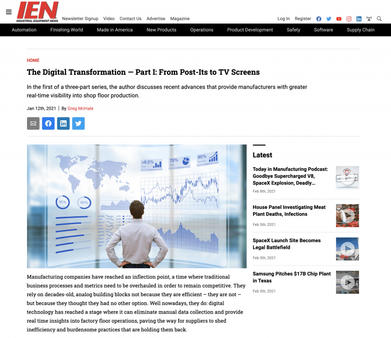 The Digital Transformation — Part I: From Post-Its to TV Screens