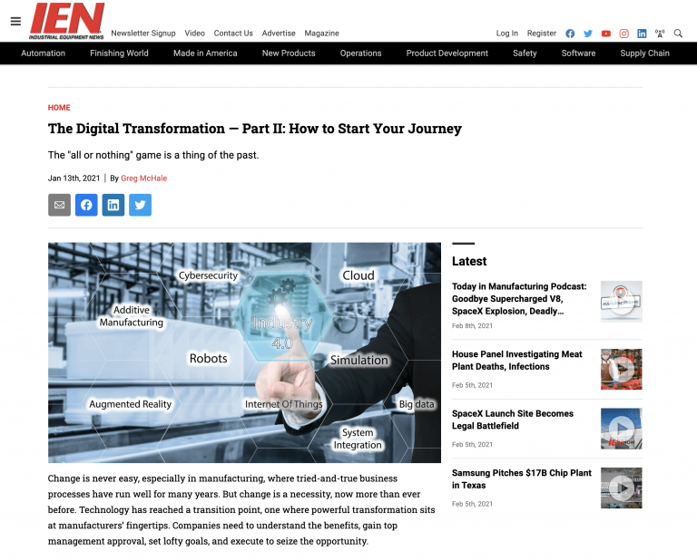 The Digital Transformation — Part II: How to Start Your Journey