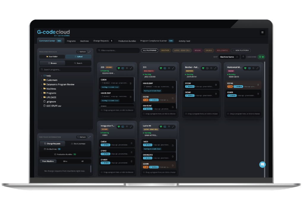 Datanomix G-Code Cloud Command Center