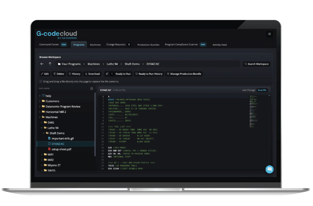 Program Management
Every program in one organized workspace, with full version history. No more hunting across folders, drives, or someone's desktop. Browse, search, and see exactly what changed and when.